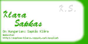 klara sapkas business card